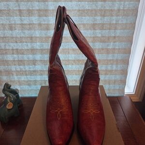 Chic Red Heeled Boots